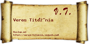 Veres Titánia névjegykártya